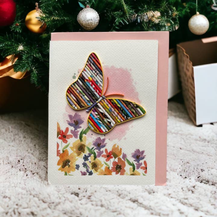 Loving Nature - Wholesale Gewone wenskaart - Upcycled handgemaakte kaart - gemaakt door kansarme ambachtslieden2