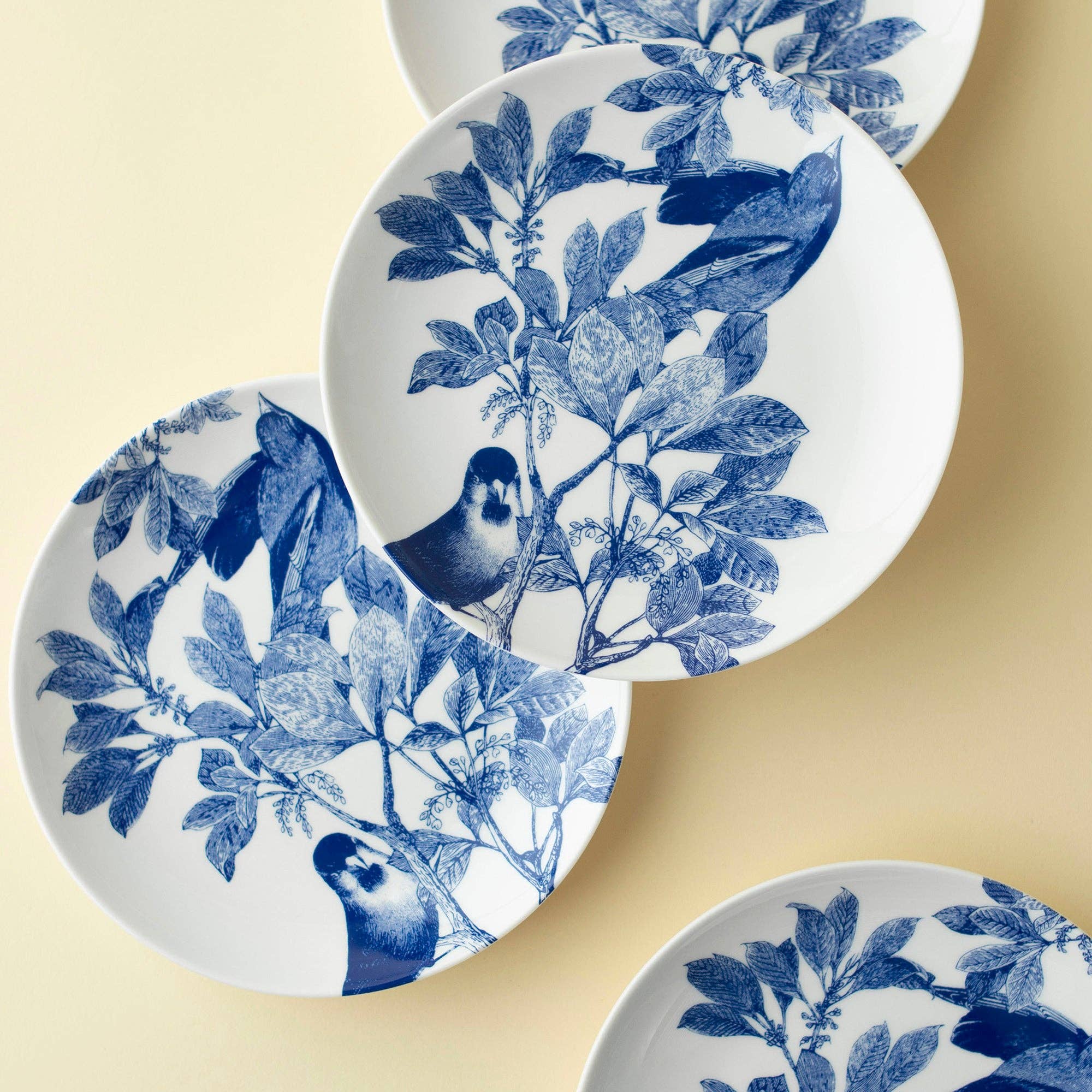 Caskata - Wholesale Appetizer Serveware - Arbor Blue Birds Small Plates, Set of 46