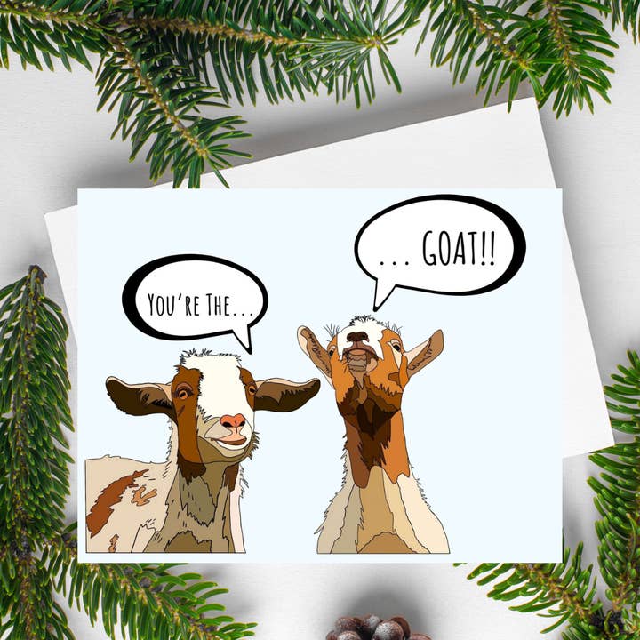 Je bent de GOAT! | Wenskaart voor wholesale door Artwork by Sophia
