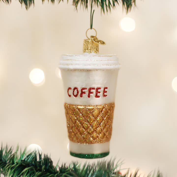 Coffee To Go Ornament for wholesale by Old World Christmas