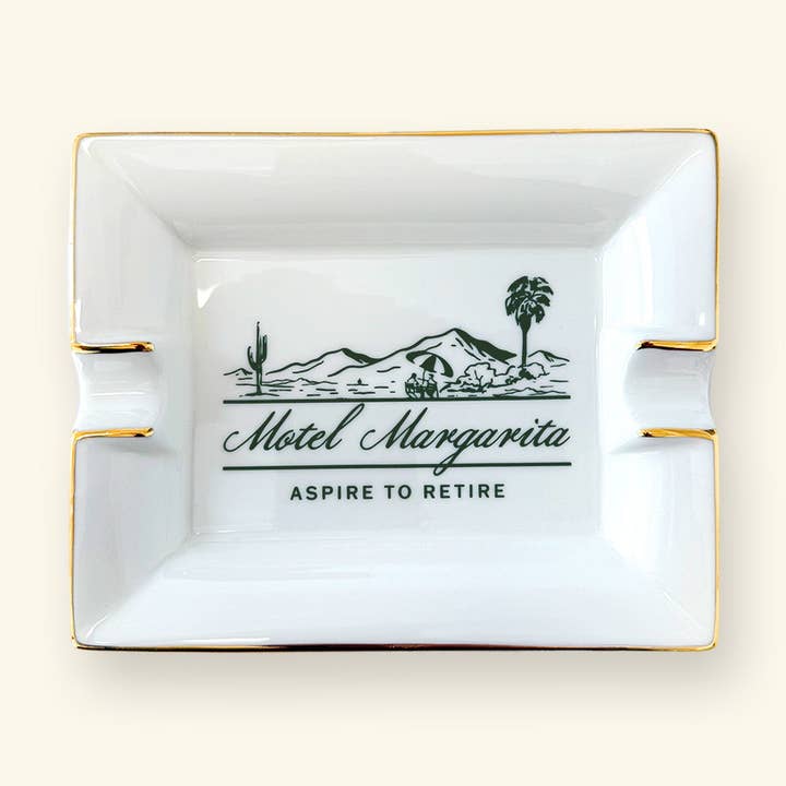 Landscape Ashtray - White/Gold for wholesale by Motel Margarita