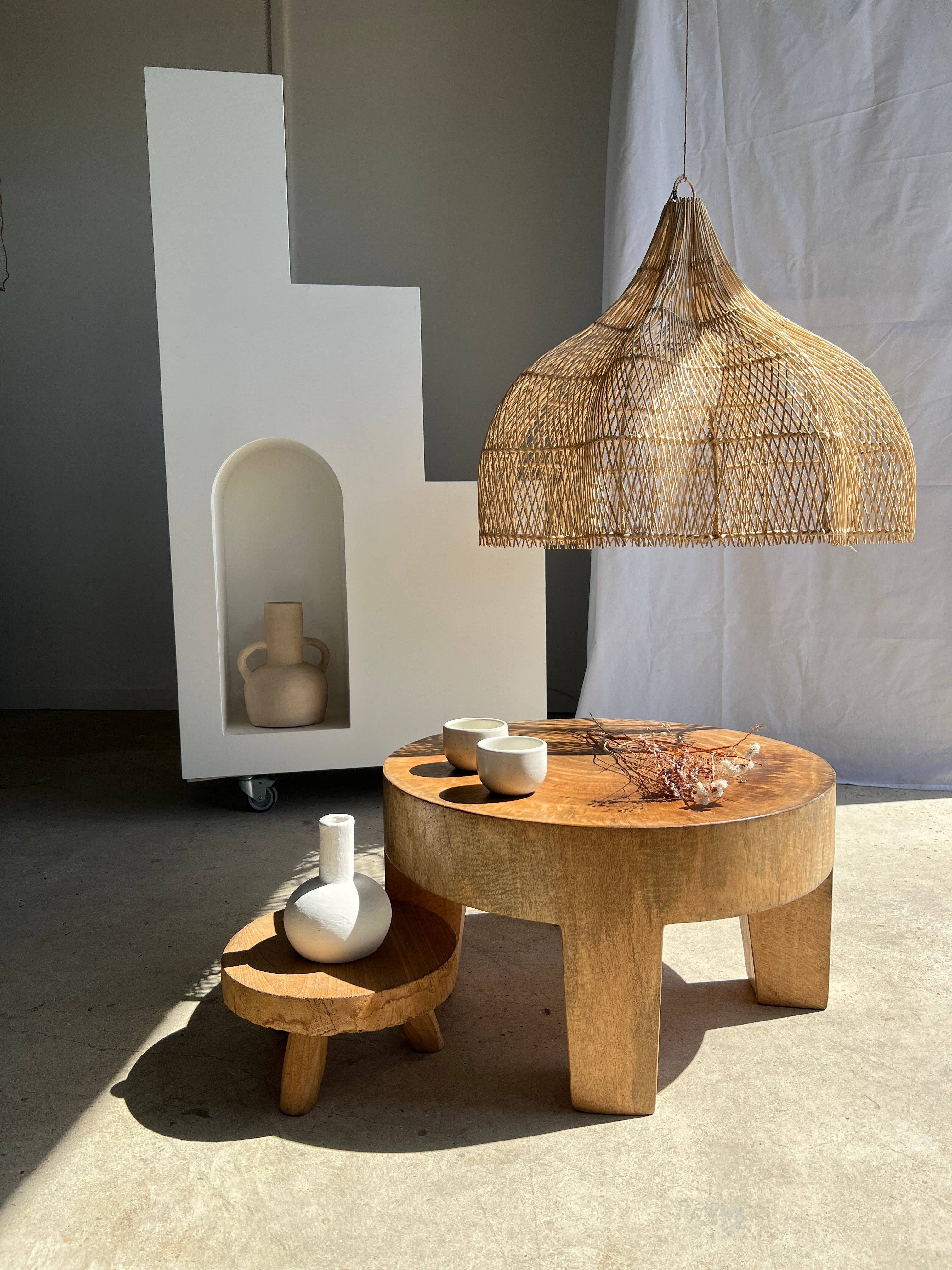 Office Objets - Wholesale Chandelier/Hanging Light - Pendant light, flower-shaped rattan fixture, tulip, corolla H:80cm D80cm70