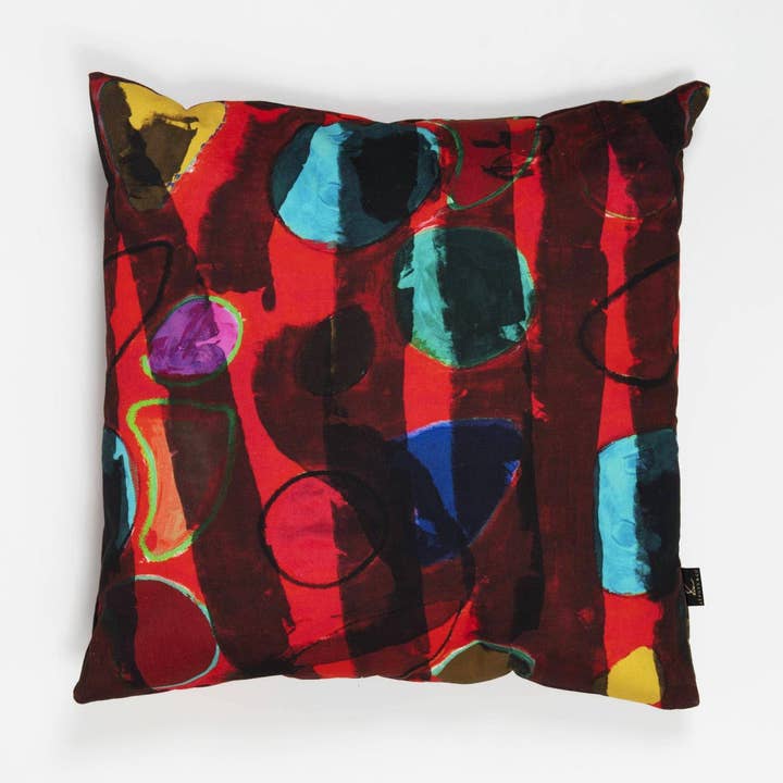 Red summer night pattern cotton cushion cover for wholesale by Zéphyr And Co