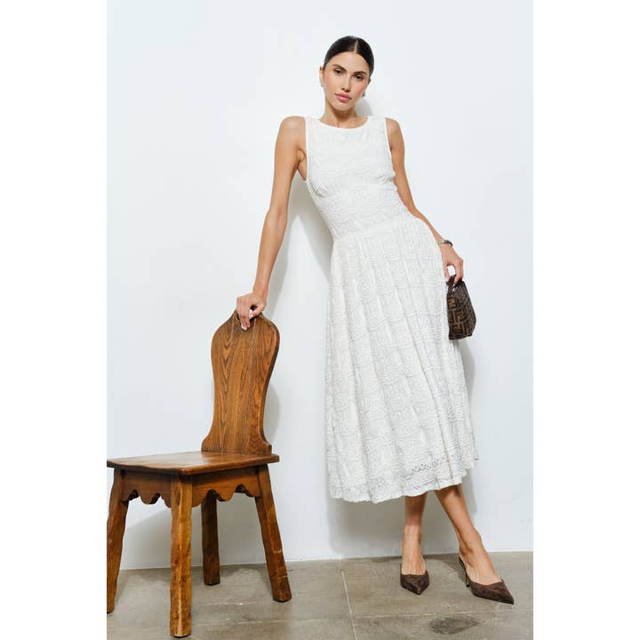 Marcella Eyelet Midi Dress for wholesale by Loucia