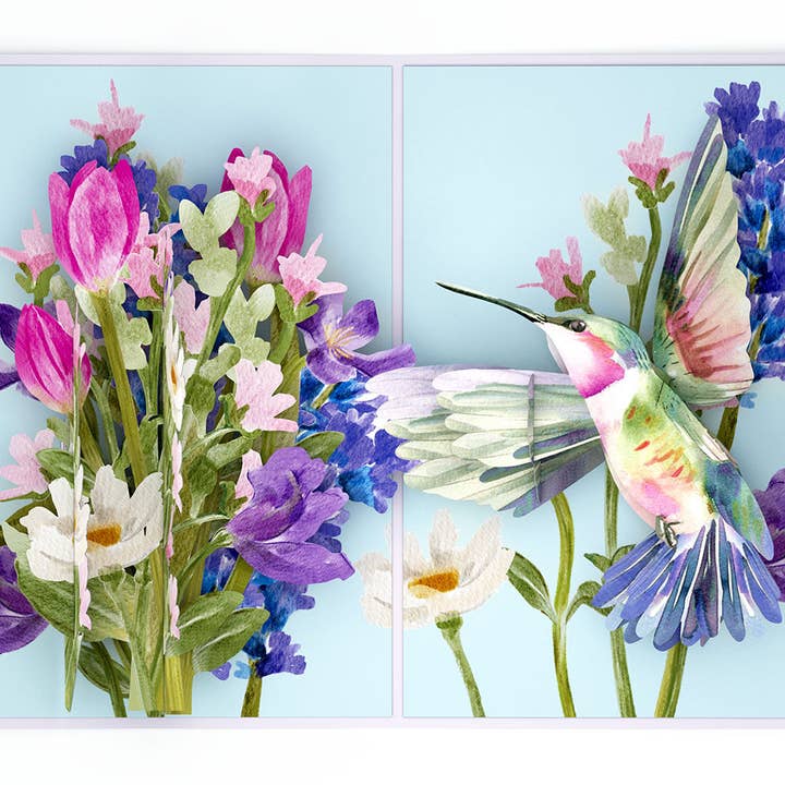Lovepop Cards - Wholesale Love Card - Love in Bloom Hummingbird 5x7" Pop-Up Card