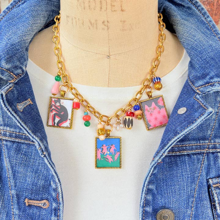 Crazy Cats Necklace - One-of-a-Kind for wholesale by Lenora Dame