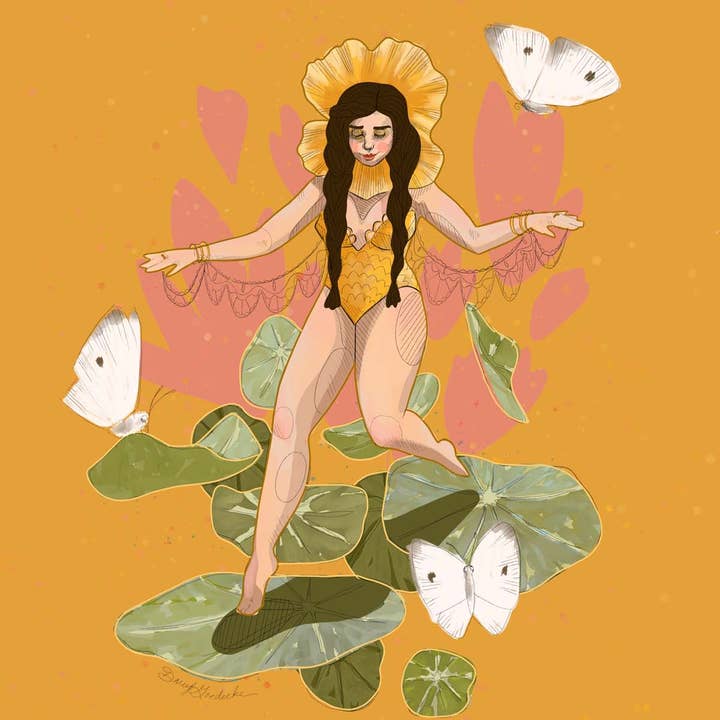 Nasturtium Fairy | Print for wholesale by Whimsical Art by Darcy Goedecke
