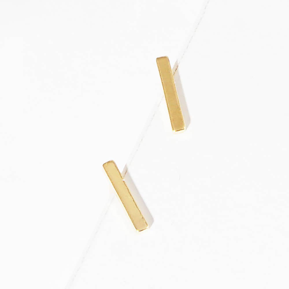 Sensibling Corp. - Wholesale Stud/Post Earrings - Gold Dipped Metal Initial Monogram Stud Earrings4