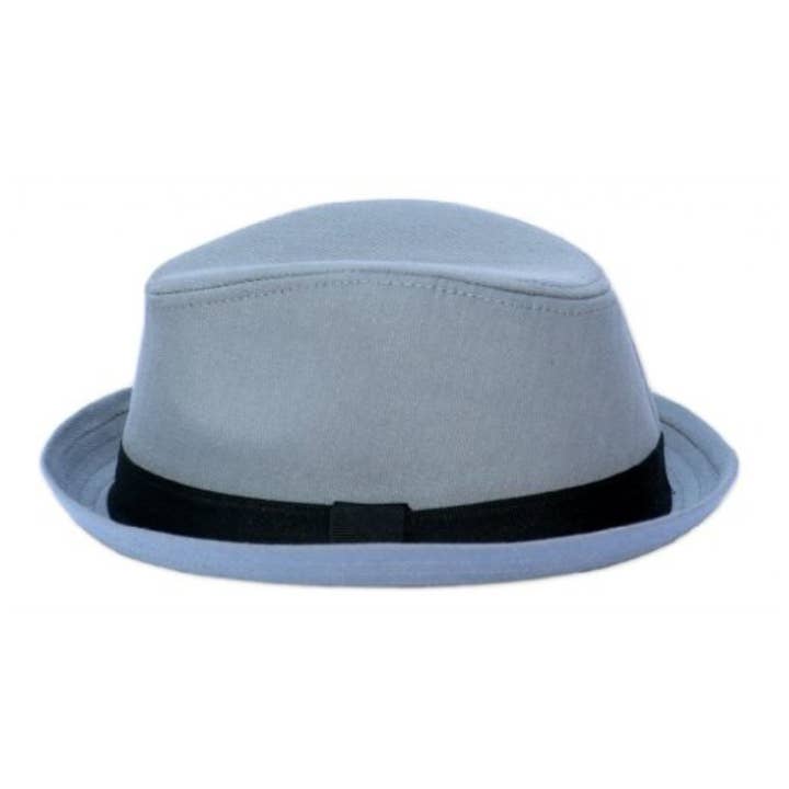 Grijs Born to Love Baby Kids Grijze Fedora met zwarte band Trilby zomerhoed voor groothandel op Faire