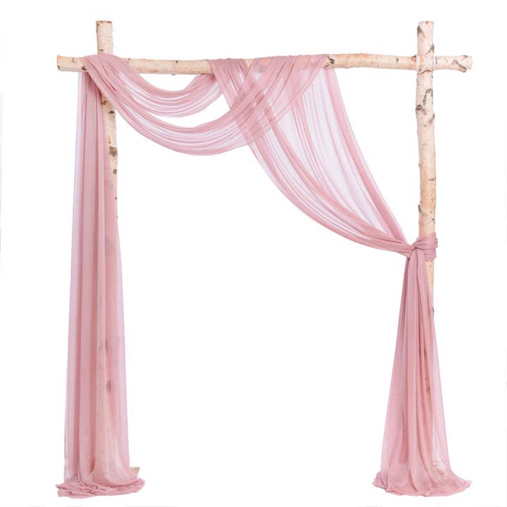 Sun Decorer – wholesale Gardin – Eleganta skira voile bröllopsbåge draperingsgardiner (set om 2)