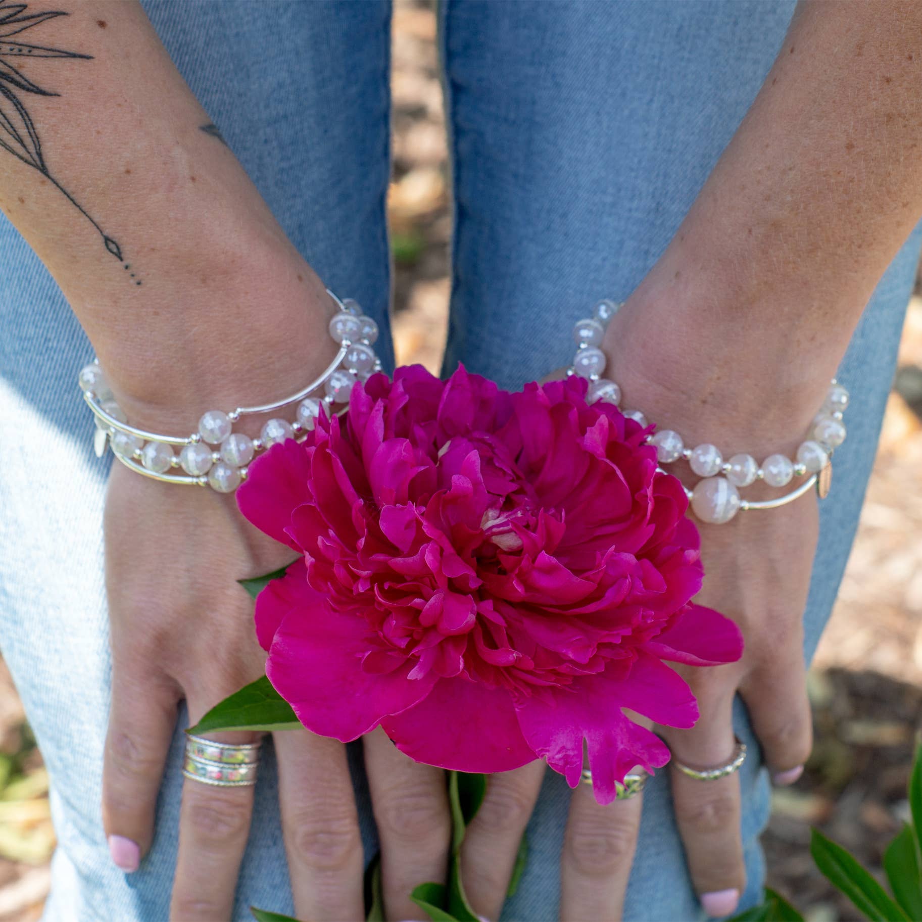 Made as Intended - Wholesale Beaded Bracelet - 12mm Faceted White Stripe Agate Blessing Bracelet 2