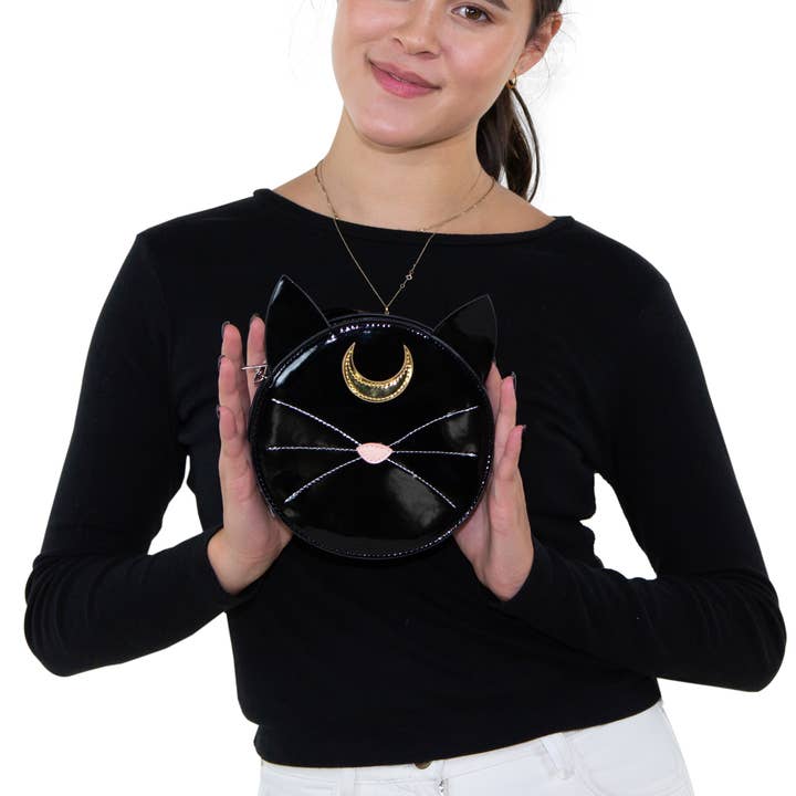 COMECO INC - Wholesale Crossbody Bag - Women's - Mystical Black Cat Face Crossbody Bag