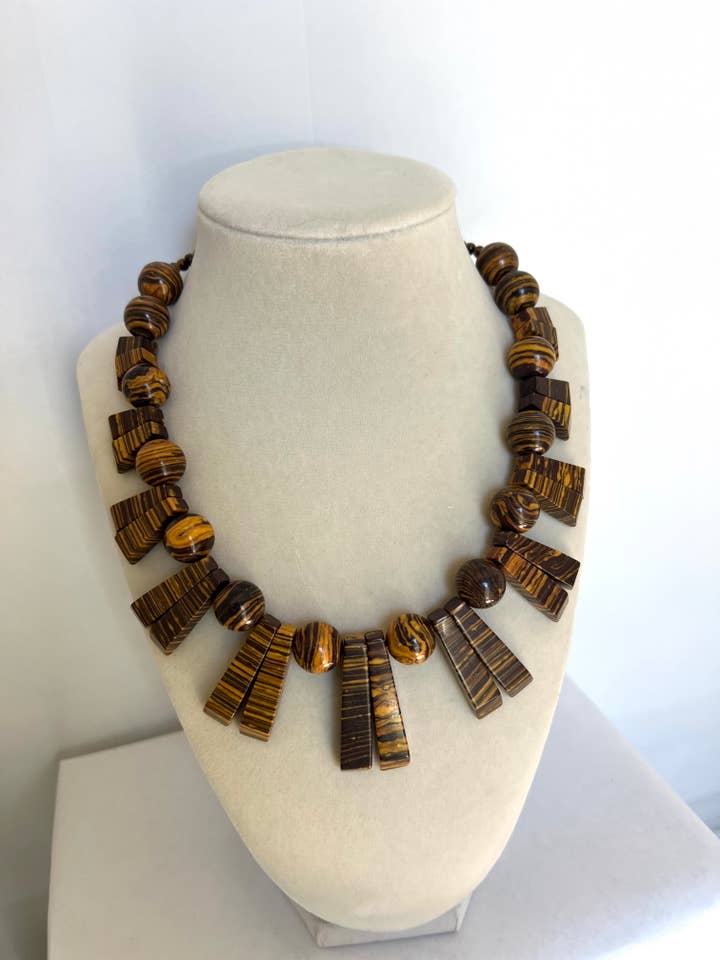 Tiger's Eye Statement Necklace for wholesale by Merritt Millie