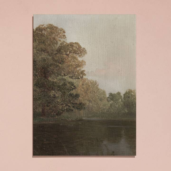 Sugar & Canvas - Wholesale Art print - Rustic Vintage European Country Lake Forest Art Print VP768