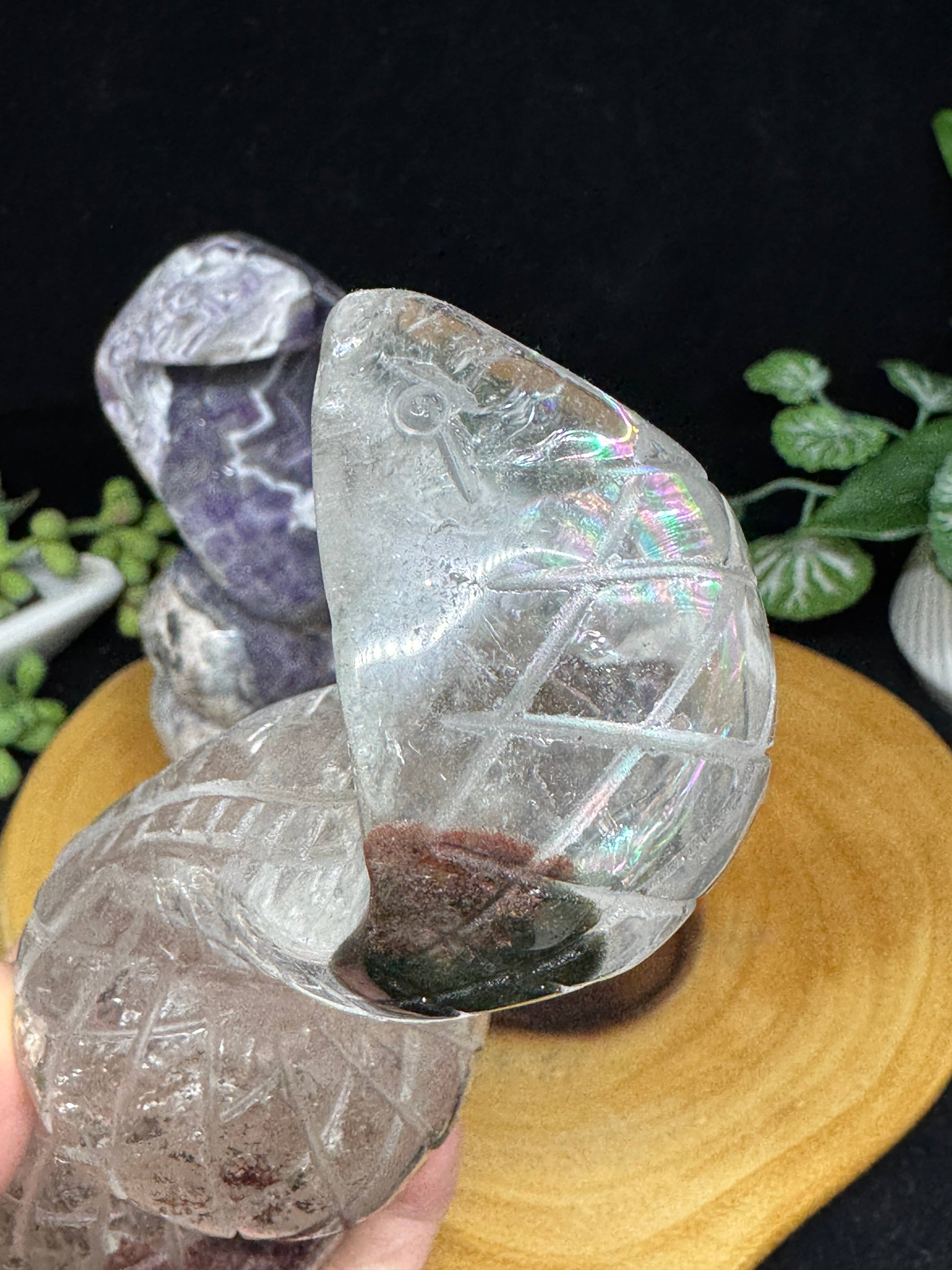 The 7 Directions - Wholesale Spiritual Stone/Crystal - 2 pc Snake Cobra bundle amethyst lodolite G78912