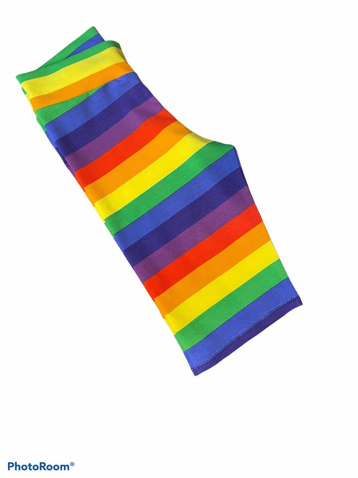 Adult Rainbow cycling shorts for wholesale by Stanley’s apparel