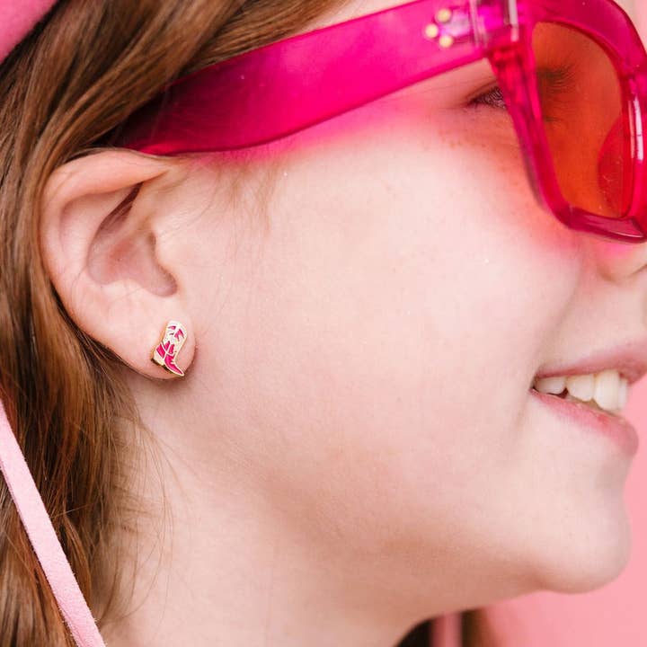 Desert Peach - Wholesale Stud/Post Earrings - Disco Cowgirl Stud Earrings
