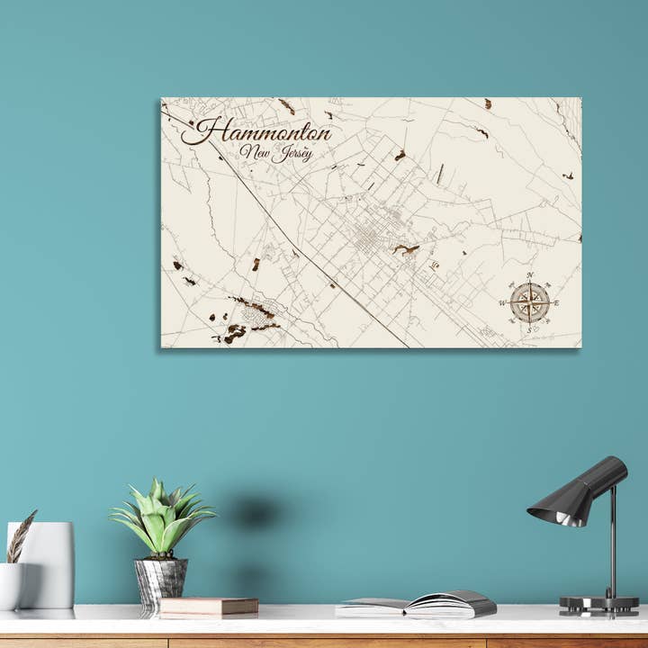 New Jersey: Hammonton Street Map for wholesale by Fire & Pine
