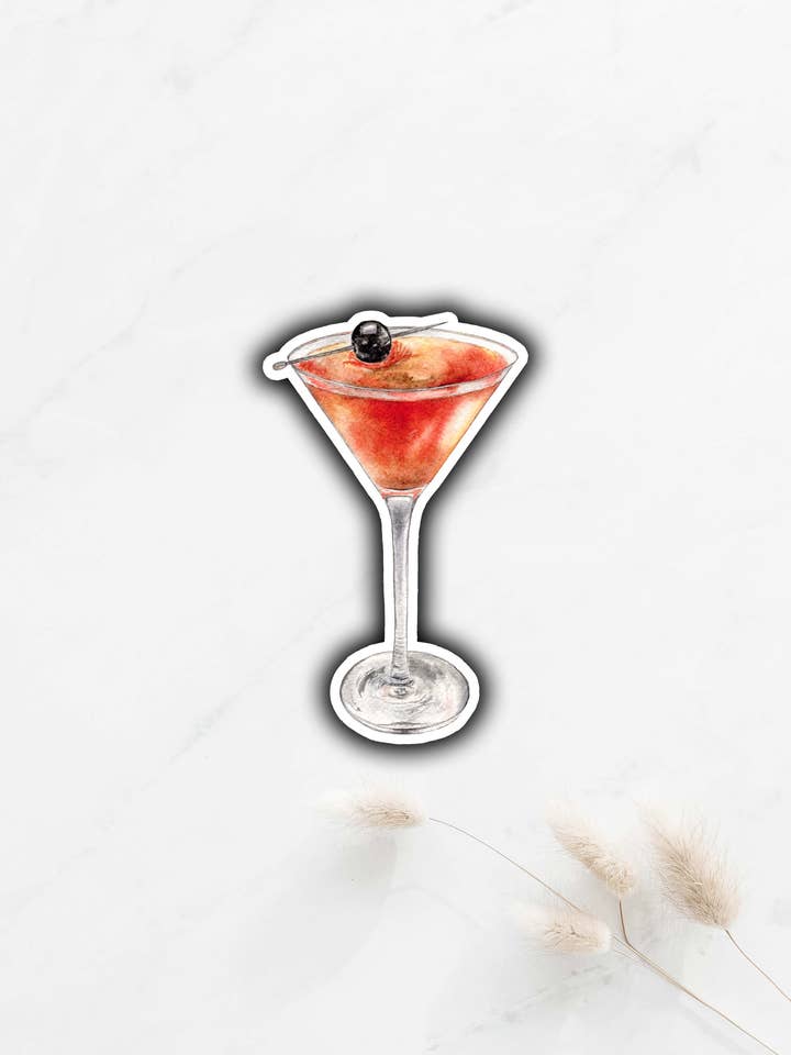 Autocollant à cocktail Manhattan pour la vente par Tammy Speed Design
