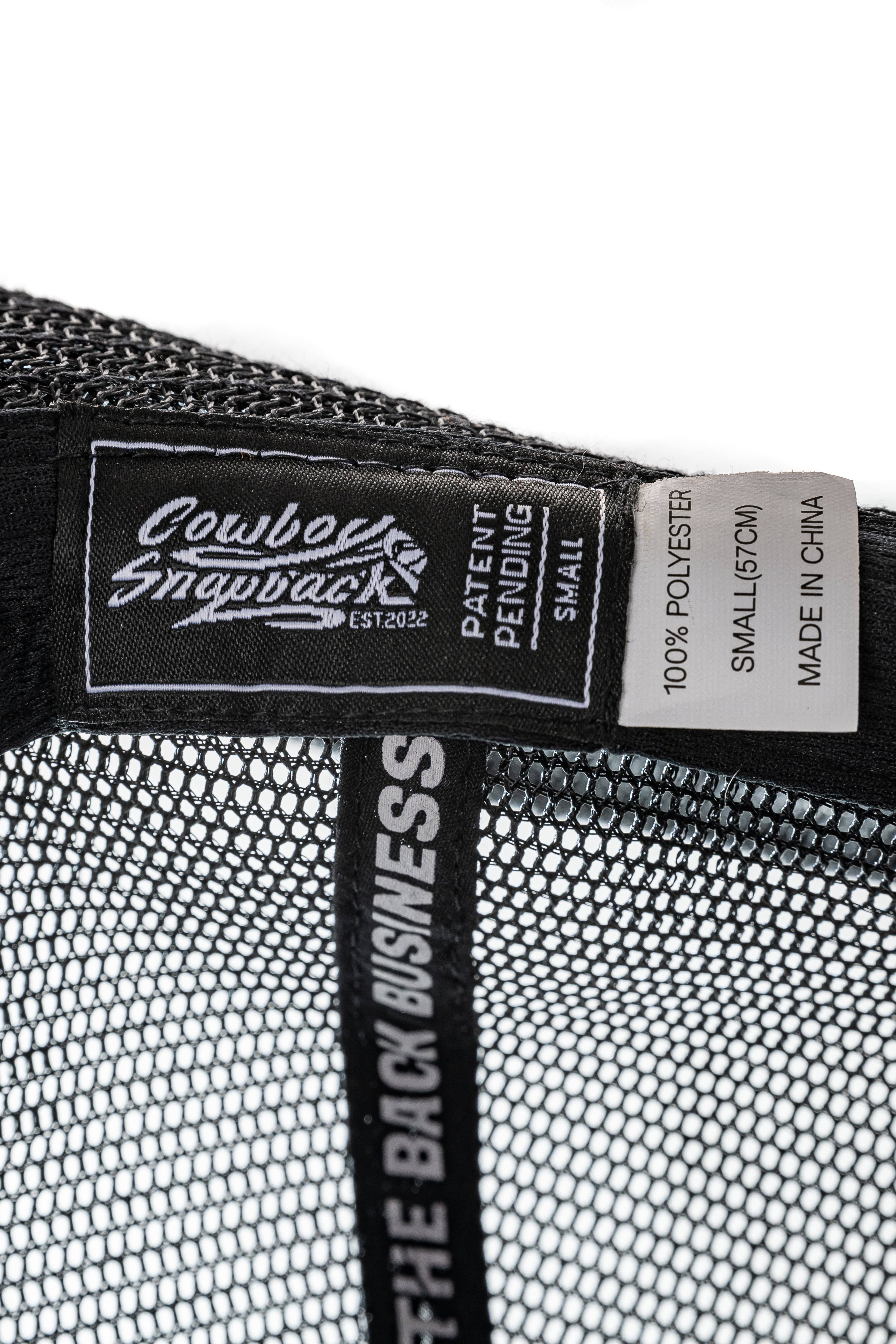 Cowboy Snapback - Wholesale Cowboy Hat - Unisex - BLACK COWBOY SNAPBACK: 5 PANEL - BLANK8