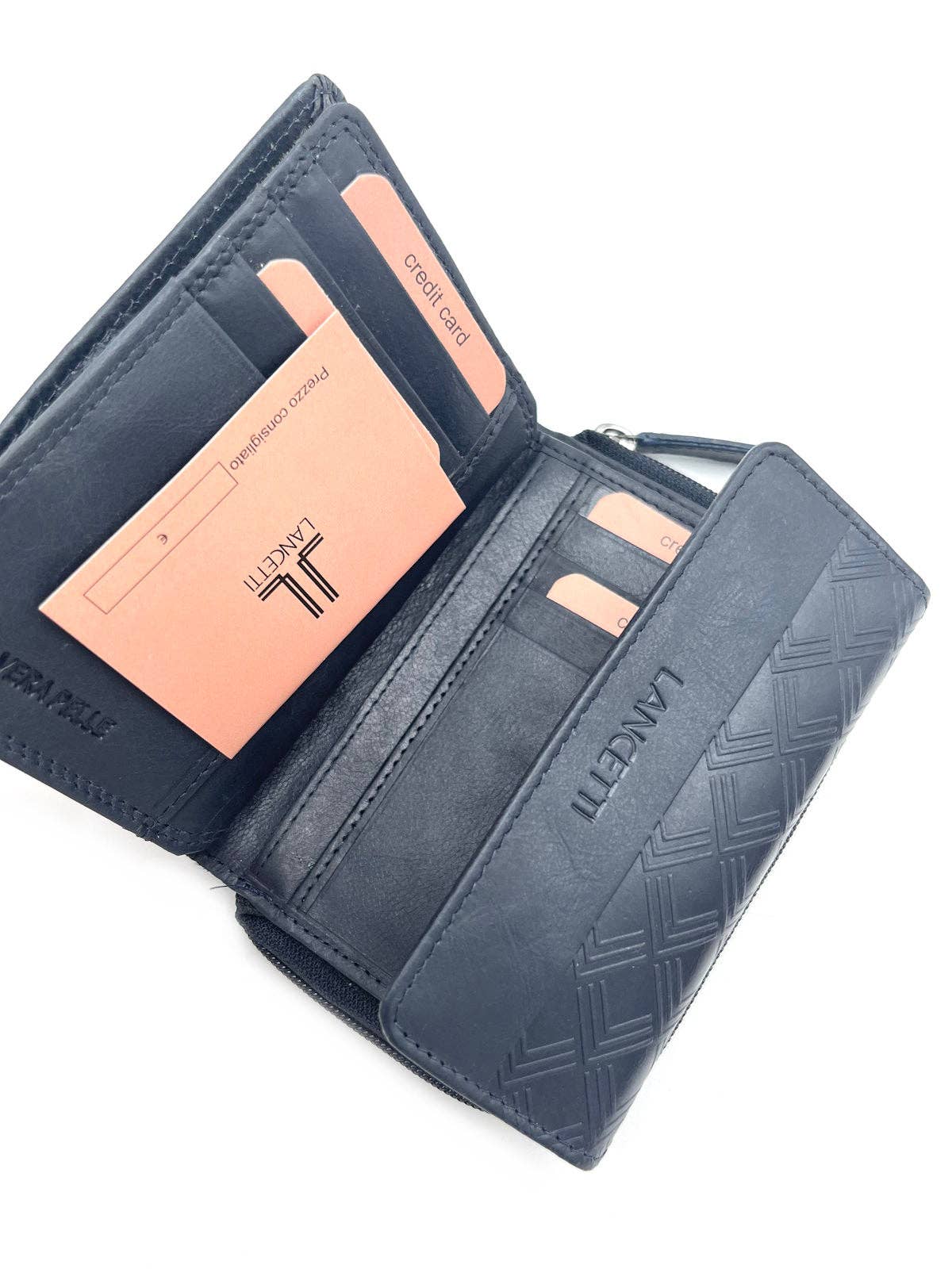 Suie Valentini srl - Vendita all'ingrosso Portafogli - Donna - Portafoglio in vera pelle, Brand Lancetti, art. LL23765-324