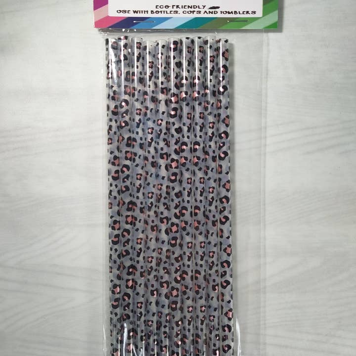 Scratch Decor - Wholesale Drinking Straw - Clear Cheetah Straw Collection