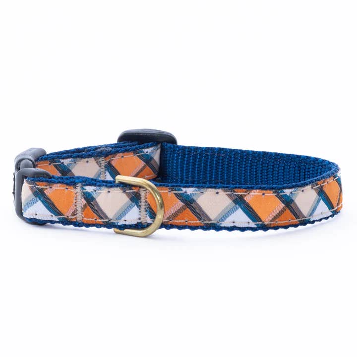 Terracotta Plaid Small Breed Dog Collar for wholesale by Up Country, Inc.