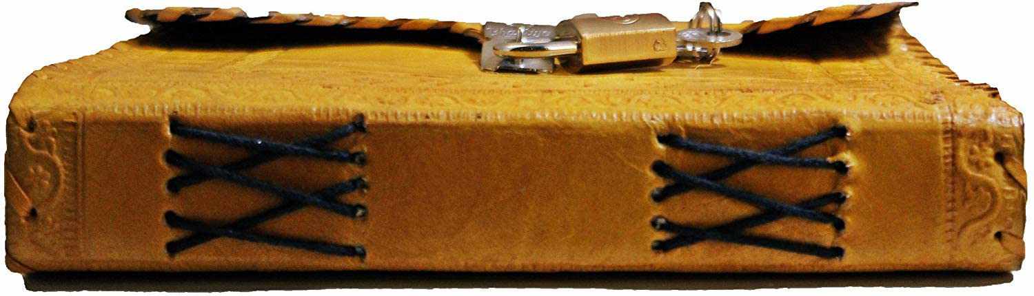 Tuzech Leather - Vente Journal intime - Journal en cuir TUZECH pour hommes et femmes, carnet en cuir pour écrire des poèmes, carnet de croquis, carnet de notes pour tenir des registres, mémoire personnel avec serrure et clé - Non ligné 7 pouces17