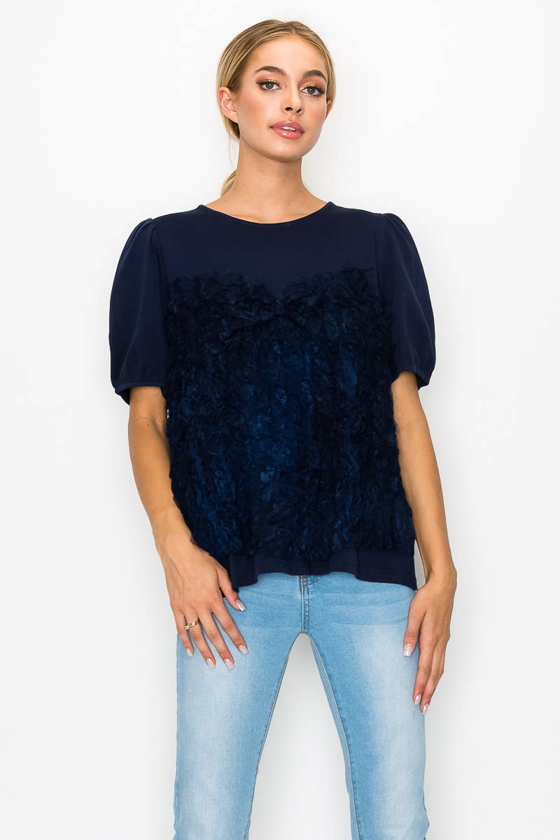 Joh Apparel – Großhandel Bluse – Damen – Reya-Top mit vorderem strukturiertem Spitzen-Mesh8
