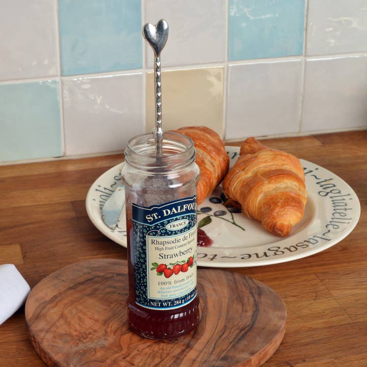 Glover & Smith - Wholesale Kitchen Spoon - Heart Pewter Love Spoon, Jam Jar Spoons With Hooks