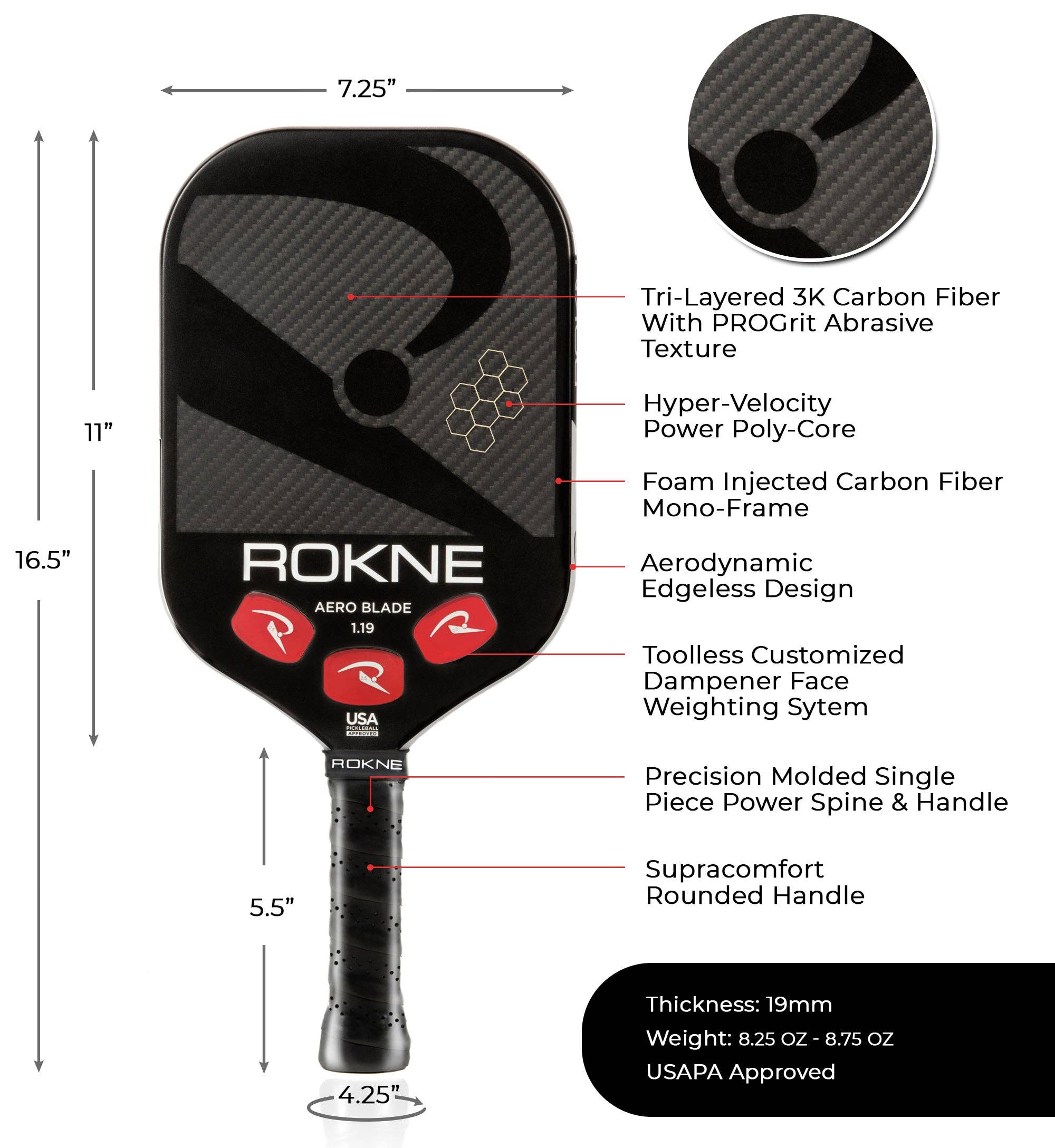ROKNE Pickleball – wholesale Sporting accessories – AERO BLADE 1.195