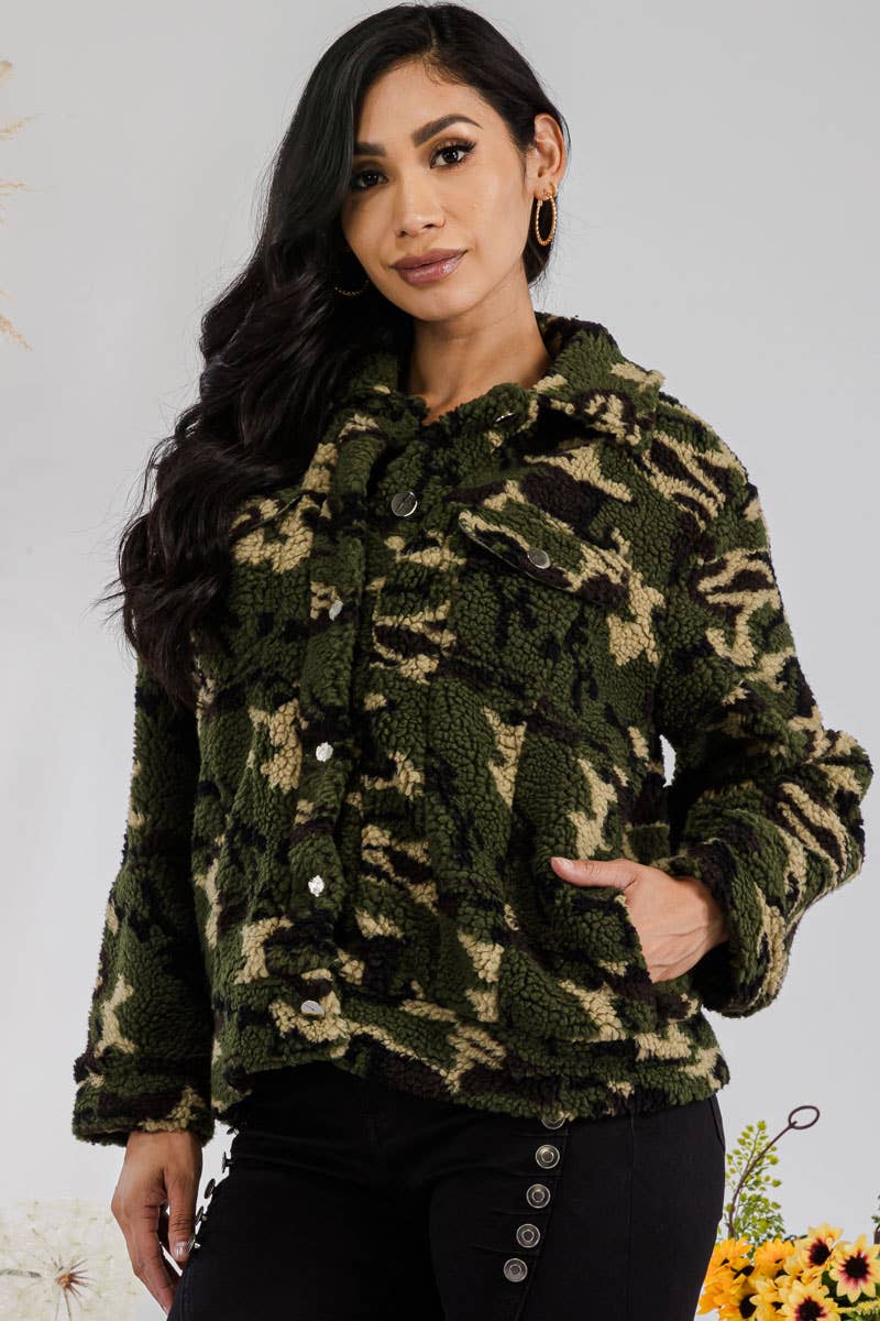 GSJ694A - Camo Print Fleece Jacket for wholesale on Faire1