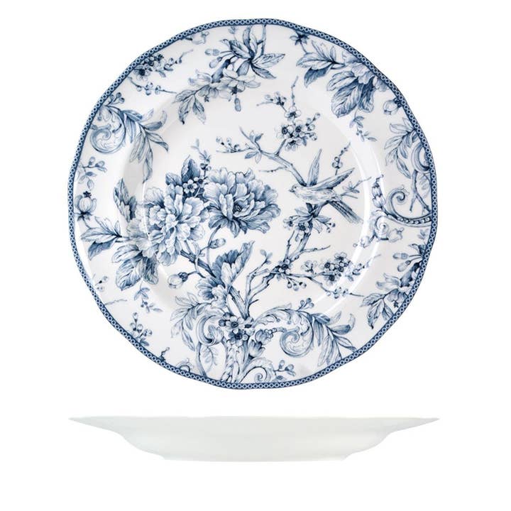 Prato redondo Kensington de porcelana decorada 32,5 cm por atacado de H&H