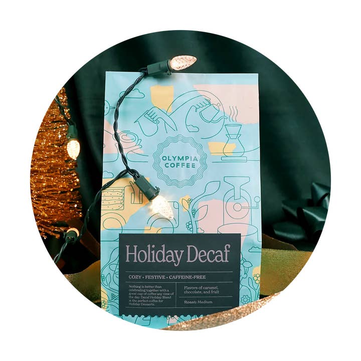 Decaf Holiday Blend for wholesale by Olympia Coffee
