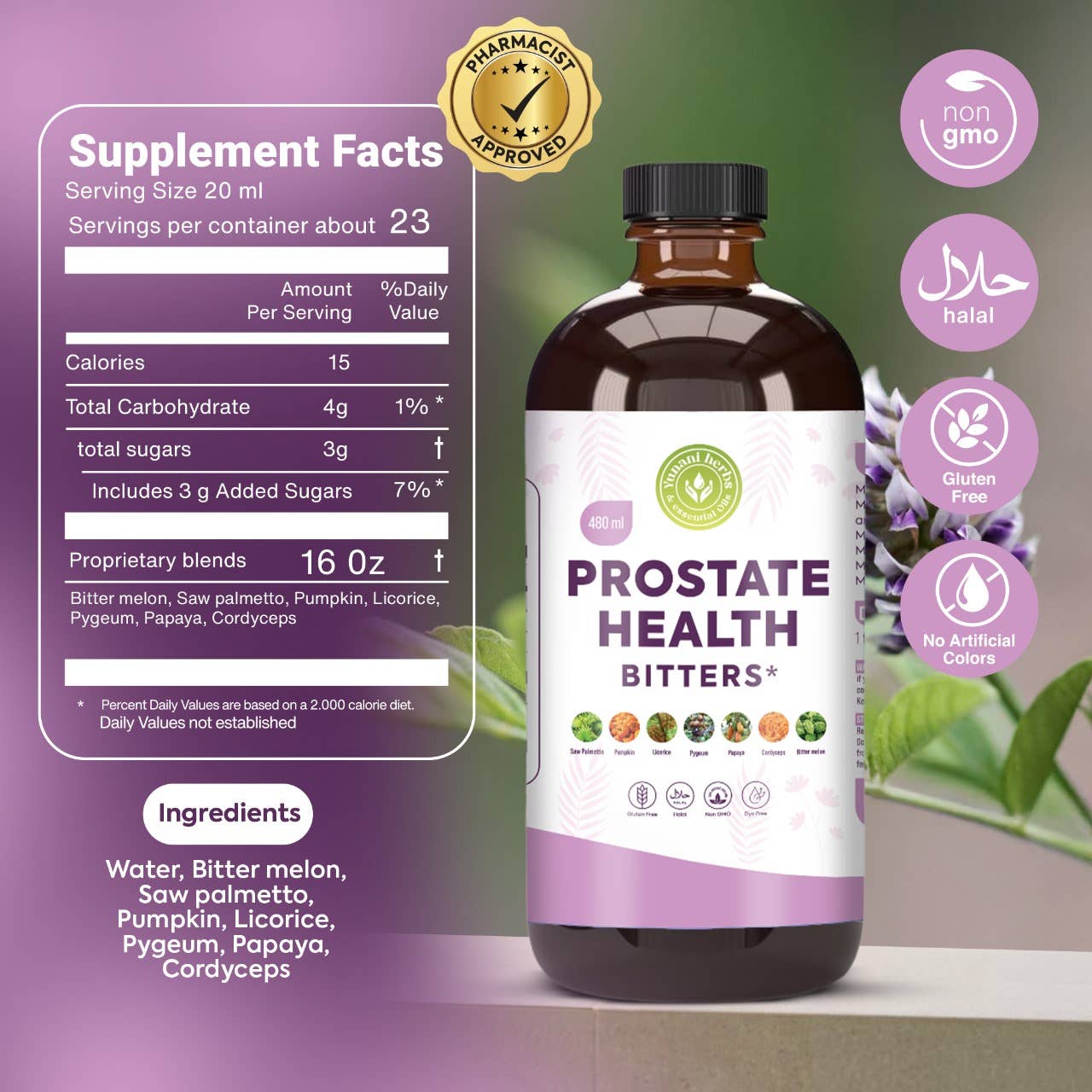 Yunani Herbs & essential Oils - Wholesale Oral Supplement/Vitamin - Prostate Health living bitters 480mls5