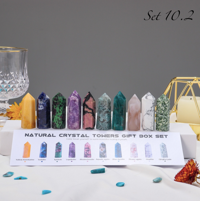 Crystolver (We Cover All Import Fees) - Vente Pierre et cristal de spiritualité - Coffret cadeau de la collection de 10 baguettes en cristal2