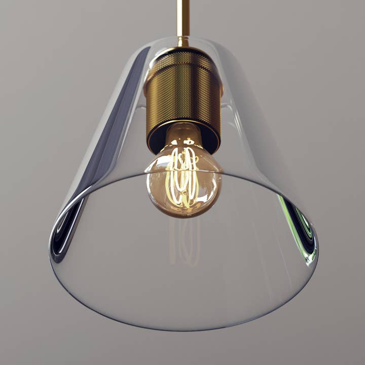 1-Light Dimmbare Cone Glas Pendelleuchte LED-kompatibel für den Großhandel von Oroma Home