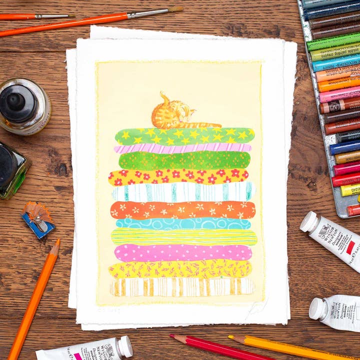 Impressão fine-art de parede, presente ideal para amantes de gatos por atacado de Holy Kaw Wall Art