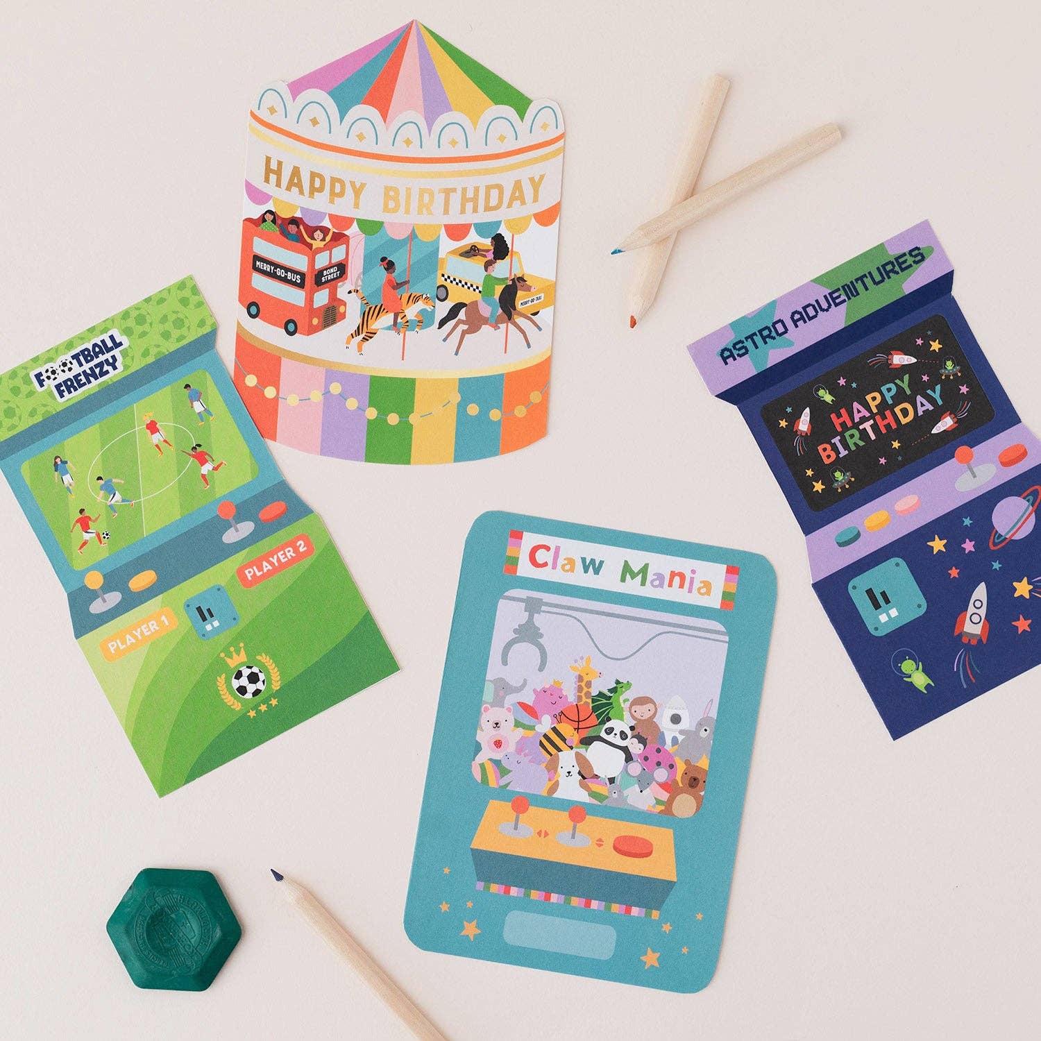 Mifkins - Wholesale Birthday Card - Fairground Carousel Shaped Birthday Card3