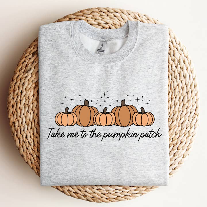 Ta mig till Pumpkin Patch Sweatshirt Halloween Fall för wholesale av Rags Revived