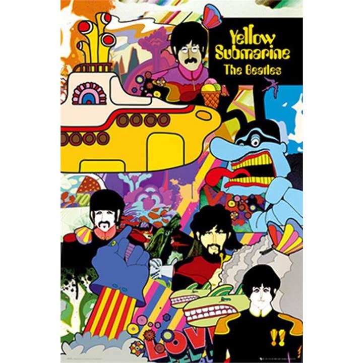 Scorpio Posters - Wholesale Poster - The Beatles Yellow Submarine Collage Poster - 24" x 36"