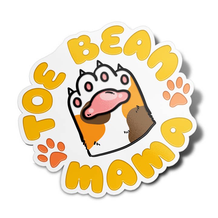 Jolis autocollants imperméables en vinyle Toe Bean Mama pour la vente par Girls Printing House