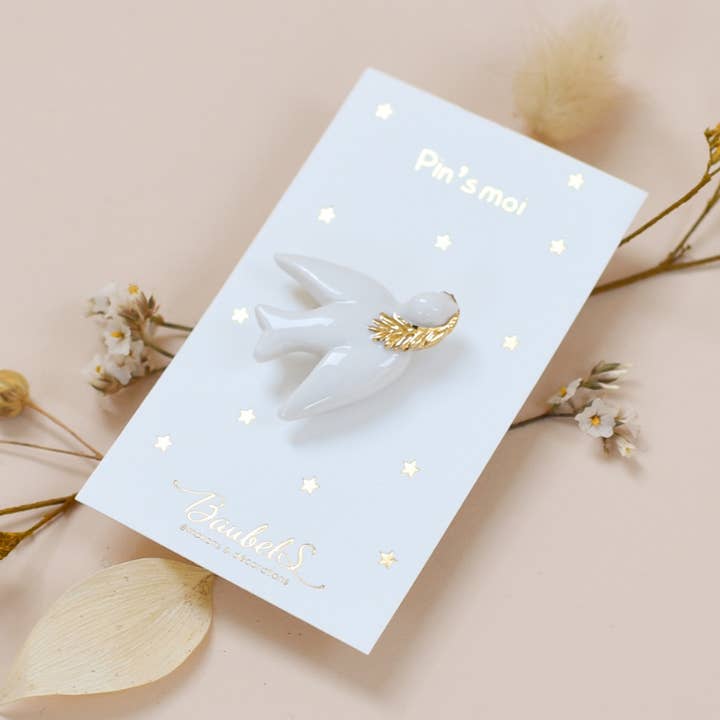 Dove pin's - porcelain for wholesale by Baubels