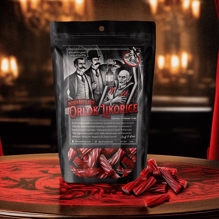Nosferatu’s Red Licorice for wholesale by Duff & Shaw - Legendary Snacks