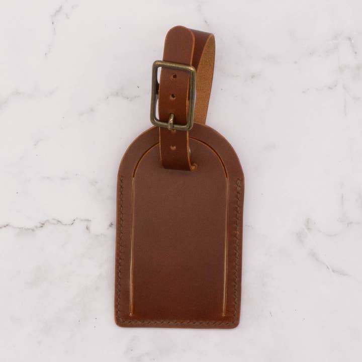 Leather Luggage Tag for wholesale by Arbor Trading Post