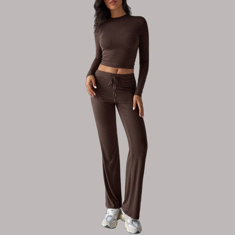 kycozy – wholesale Lounge set – Women's – Long Sleeve T-Shirt Straight Leg Pants Set6