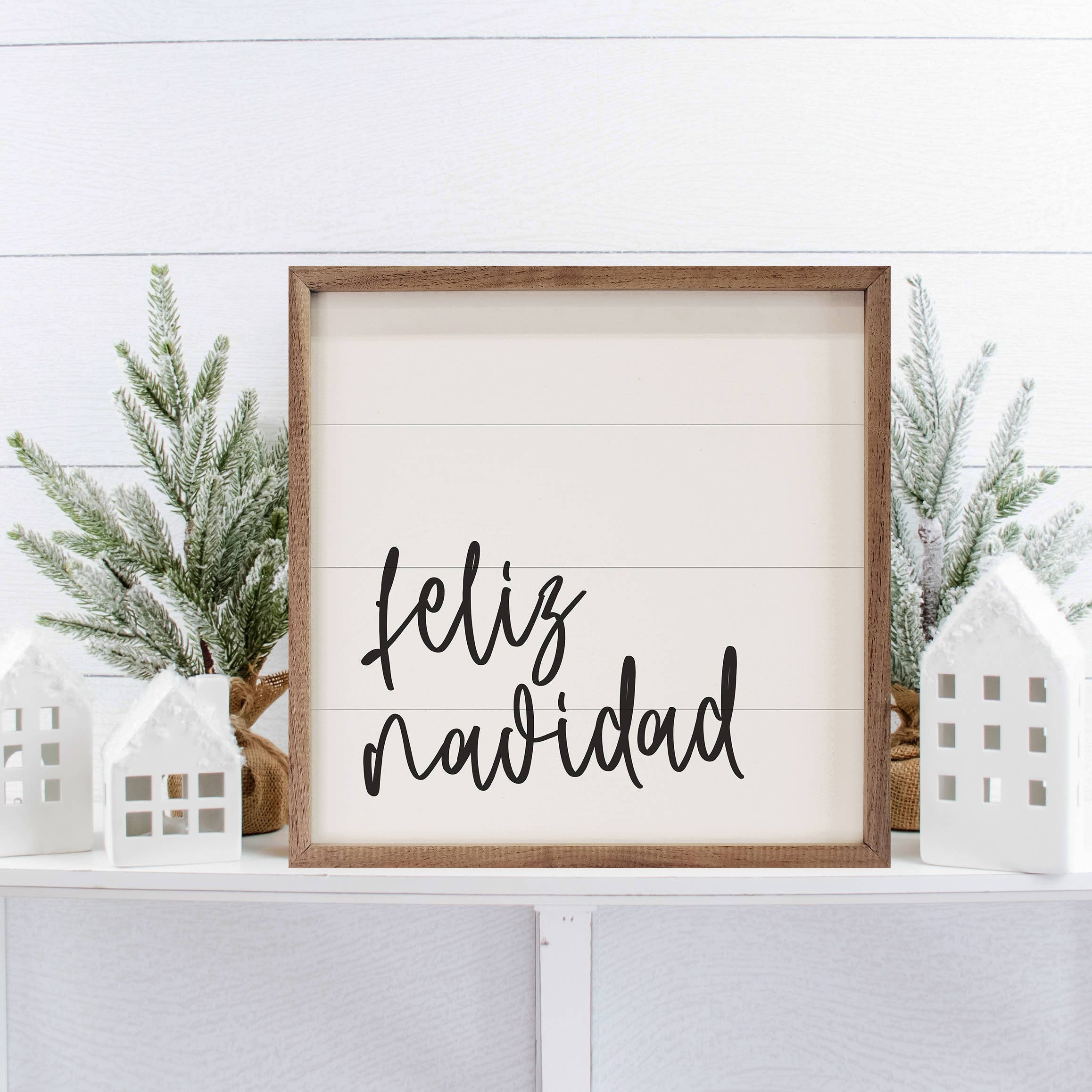 Kendrick Home - Wholesale Sign - Feliz Navidad White1