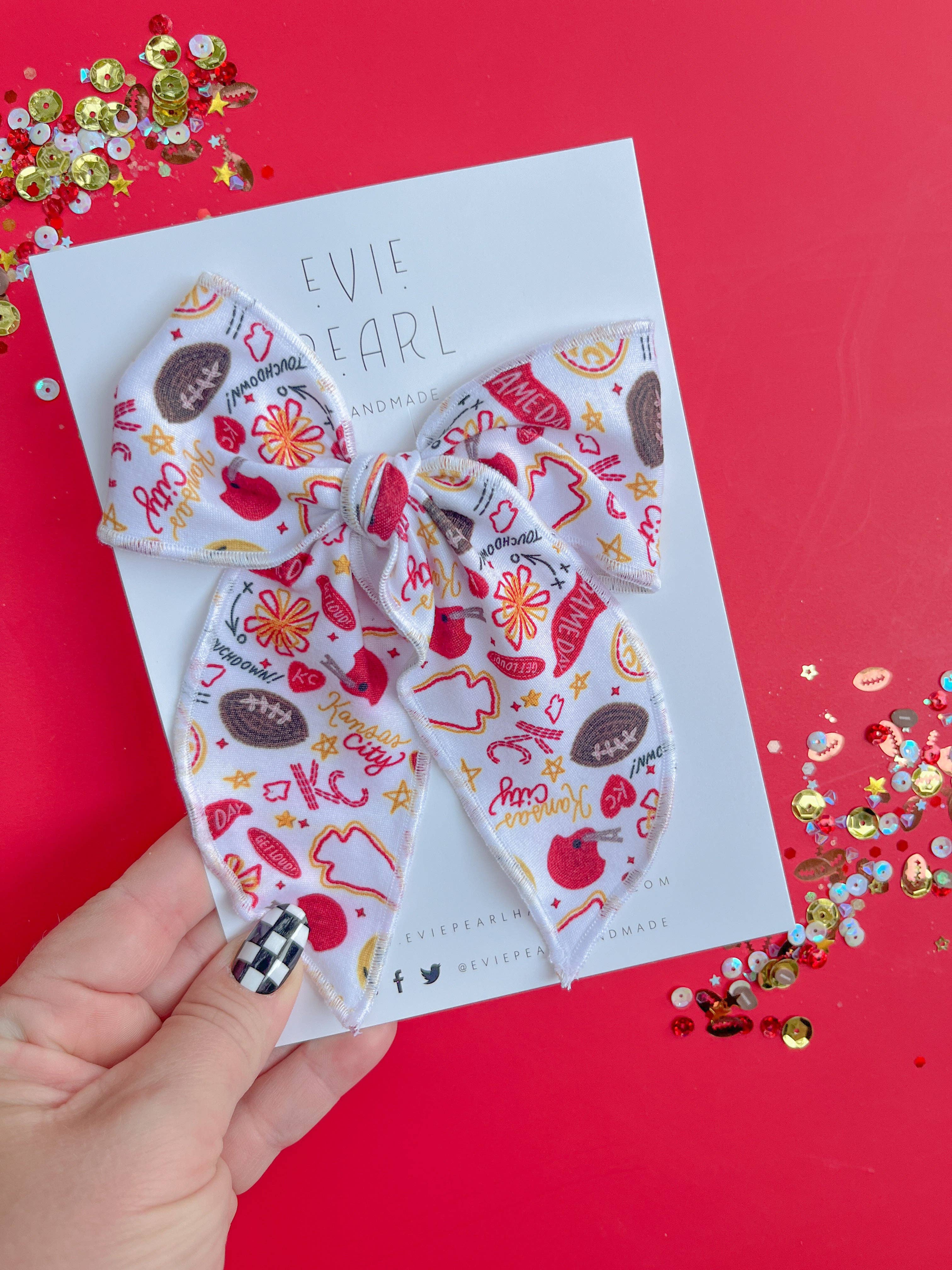 Evie Pearl Handmade LLC - Wholesale Hair Bow - Kids - KC Patches Oversized Bow1