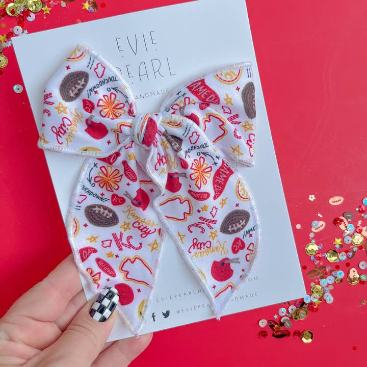 Evie Pearl Handmade LLC - Wholesale Hair Bow - Kids - KC Patches Oversized Bow1