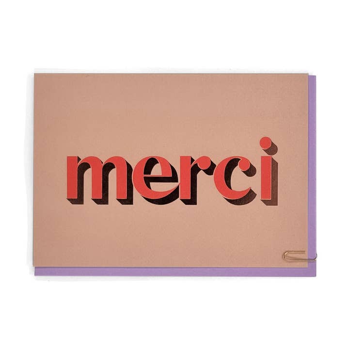Carte de vœux en relief "Merci Thank You Font" pour la vente par Pavilion